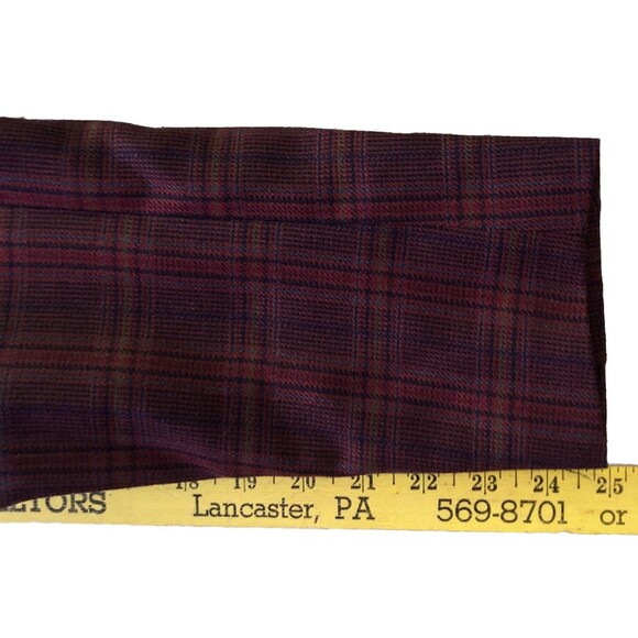 VTG Burberrys Scottish Lambswool Plaid Blazer Womens Sz 10 Burgundy 2 Button USA - Picture 14 of 15